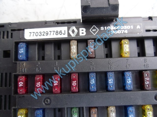 poistková skrinka na renault megane scénic 1,6i 8V, autodiely na renault scénic, 